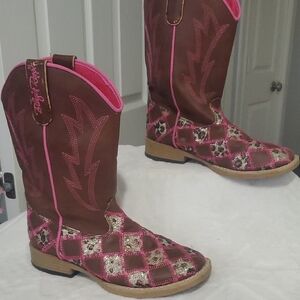 Ariat Brown and Pink Western Boots